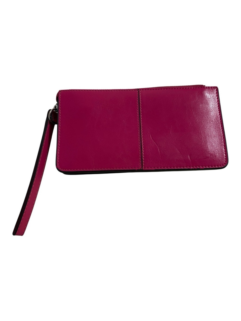Women's Slim Zip Clutch Wallet. Pink